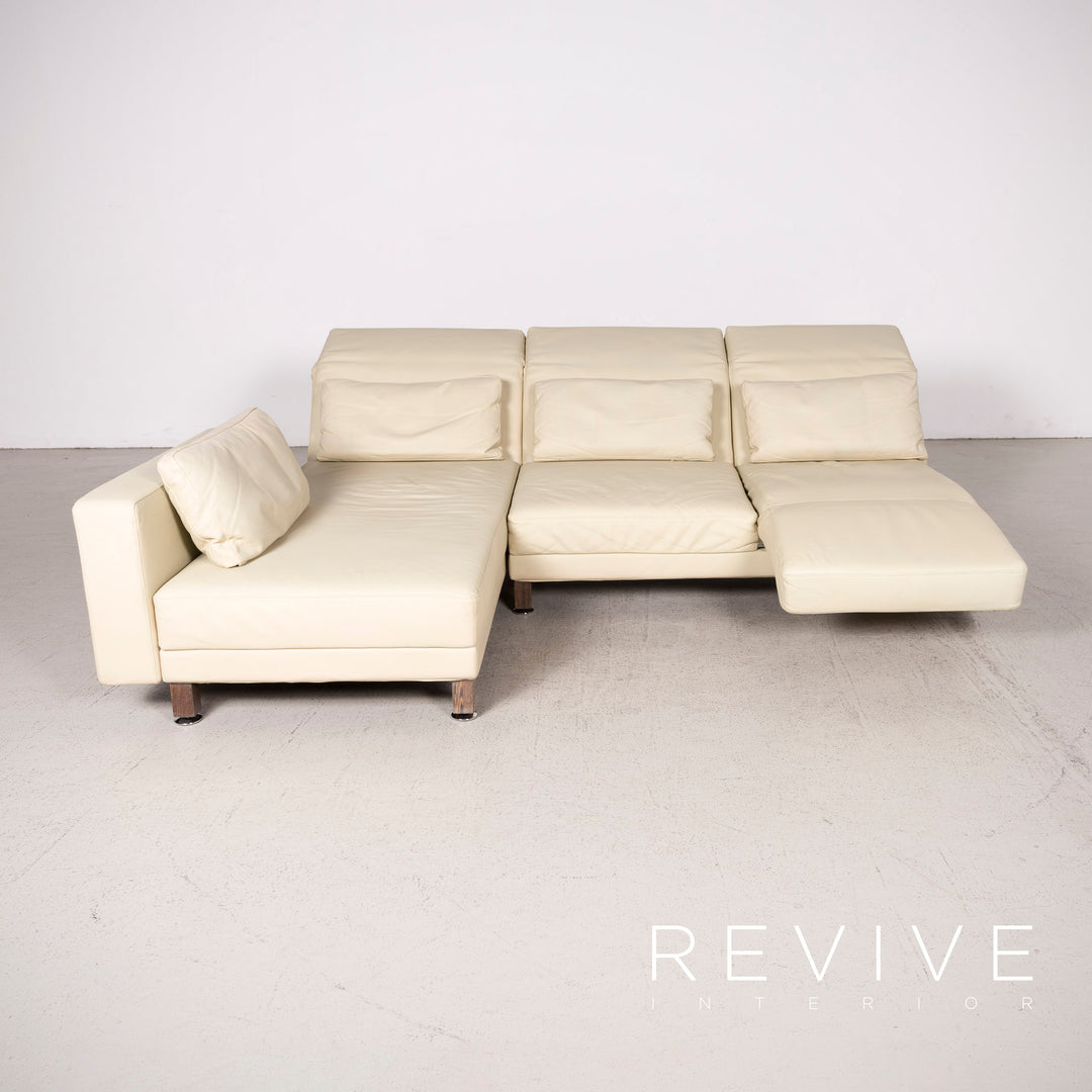 Brühl & Sippold Moule leather sofa beige corner sofa real leather #8176