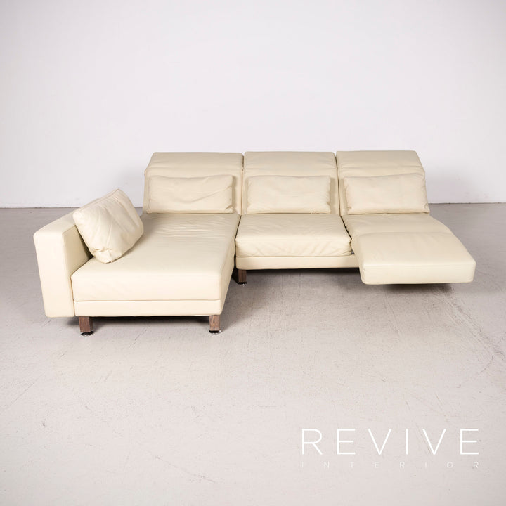 Brühl & Sippold Moule leather sofa beige corner sofa real leather #8176