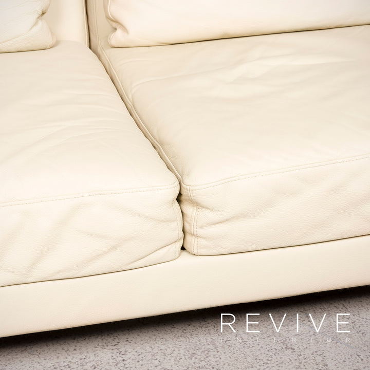 Brühl & Sippold Moule leather sofa beige corner sofa real leather #8176