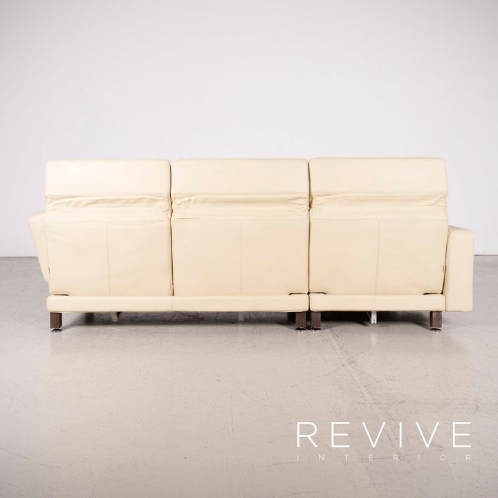 Brühl & Sippold Moule leather sofa beige corner sofa real leather #8176