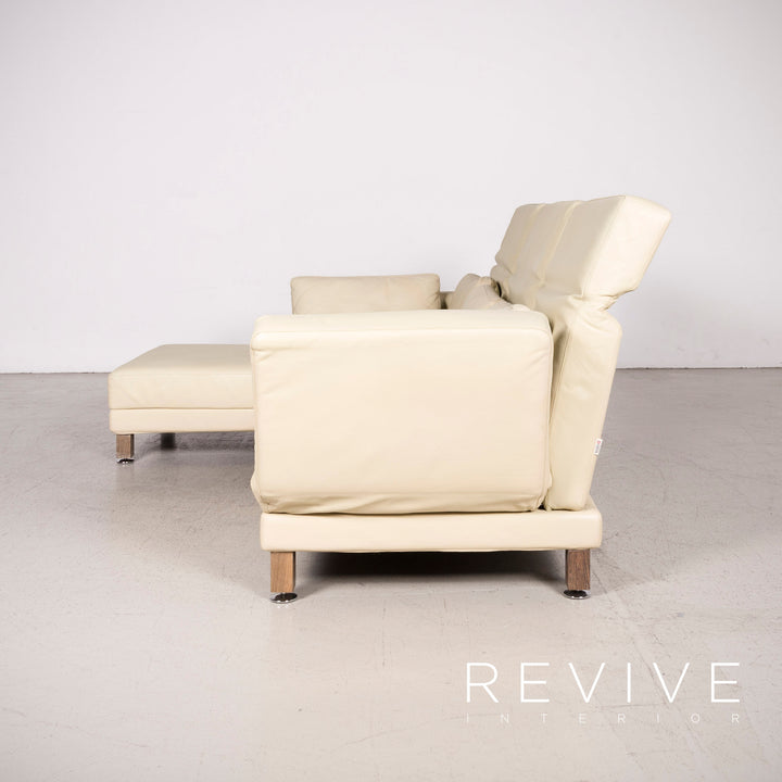 Brühl & Sippold Moule leather sofa beige corner sofa real leather #8176