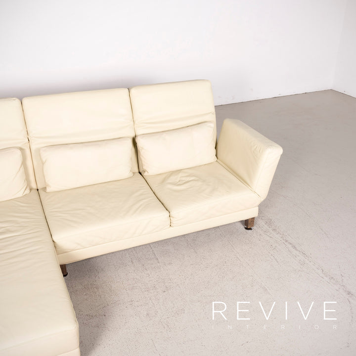 Brühl & Sippold Moule leather sofa beige corner sofa real leather #8176