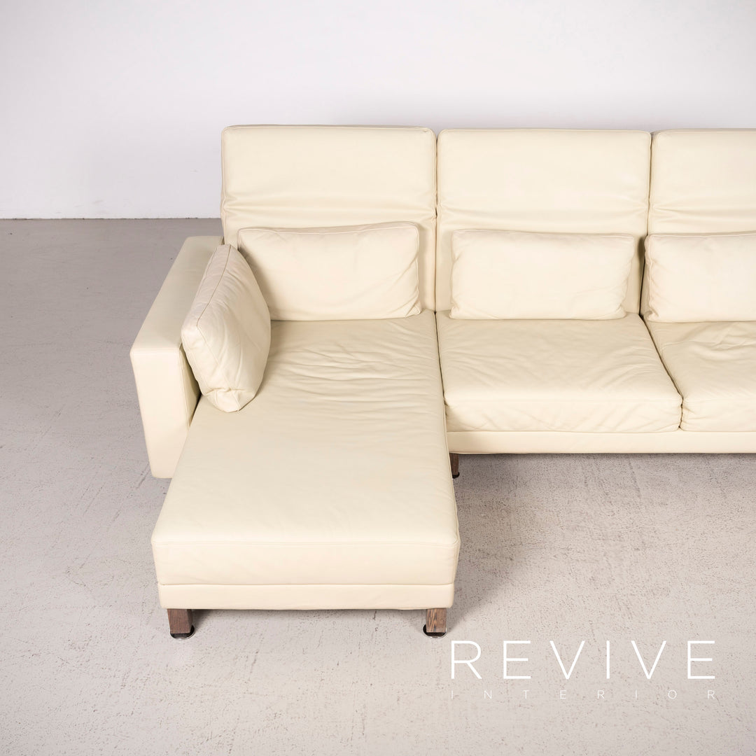 Brühl & Sippold Moule leather sofa beige corner sofa real leather #8176