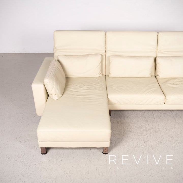 Brühl & Sippold Moule leather sofa beige corner sofa real leather #8176