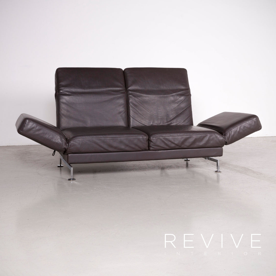 Brühl Moule Designer Leder Sofa Braun Echtleder Zweisitzer Couch #7388