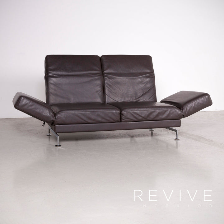 Brühl Moule Designer Leder Sofa Braun Echtleder Zweisitzer Couch #7388