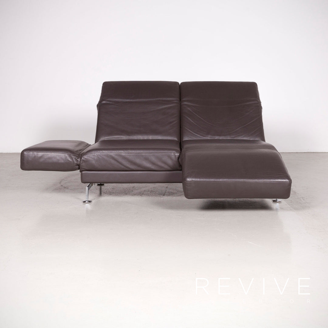 Brühl Moule Designer Leder Sofa Braun Echtleder Zweisitzer Couch #7388