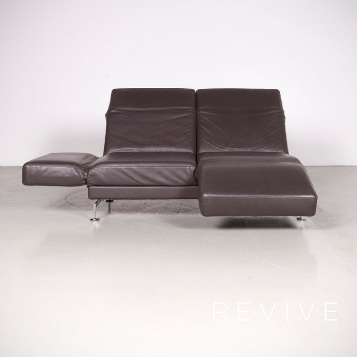 Brühl Moule Designer Leder Sofa Braun Echtleder Zweisitzer Couch #7388