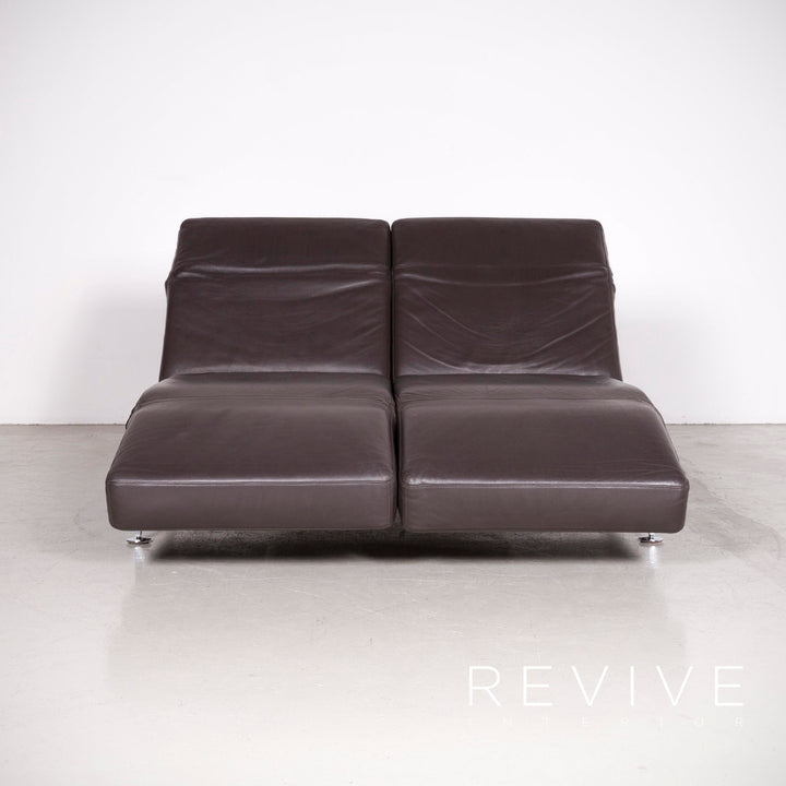 Brühl Moule Designer Leder Sofa Braun Echtleder Zweisitzer Couch #7388