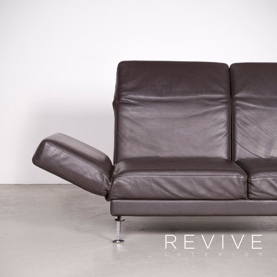 Brühl Moule Designer Leder Sofa Braun Echtleder Zweisitzer Couch #7388