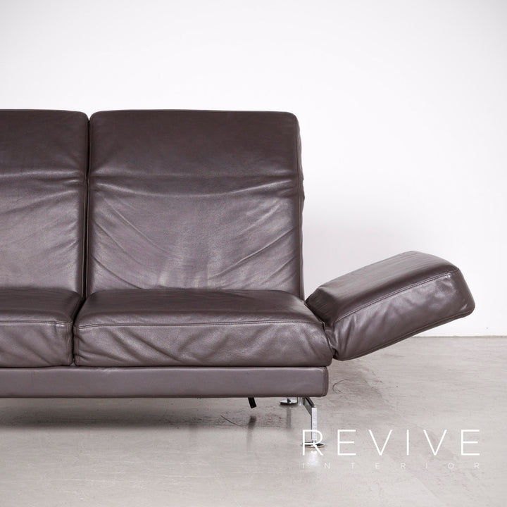 Brühl Moule Designer Leder Sofa Braun Echtleder Zweisitzer Couch #7388
