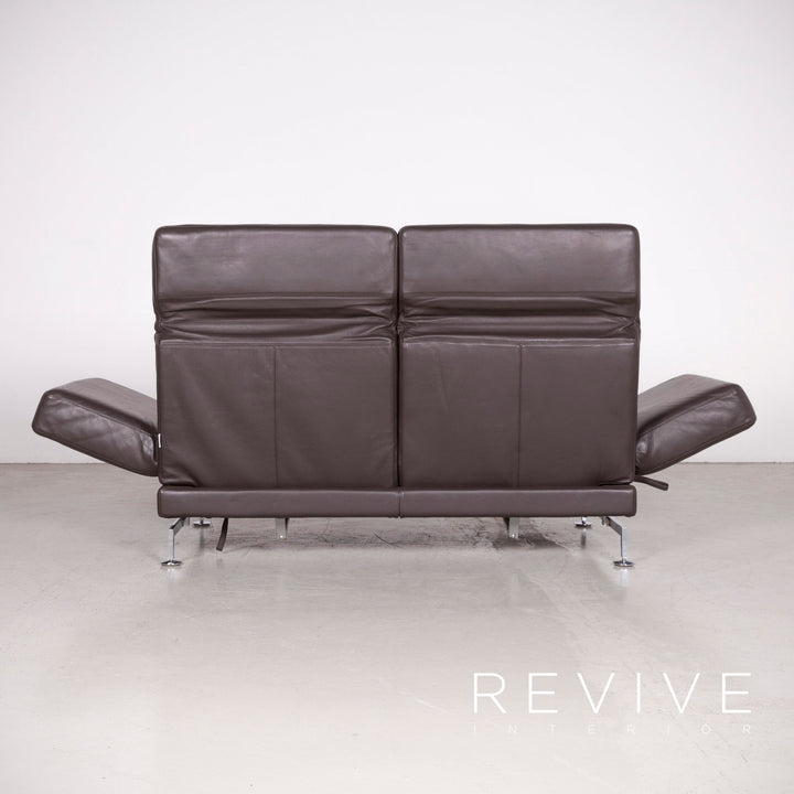 Brühl Moule Designer Leder Sofa Braun Echtleder Zweisitzer Couch #7388