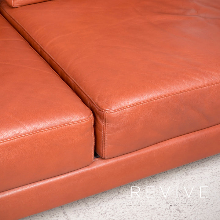 Brühl Moule Designer Leder Sofa Braun Echtleder Zweisitzer Couch Funktion Relax #8081