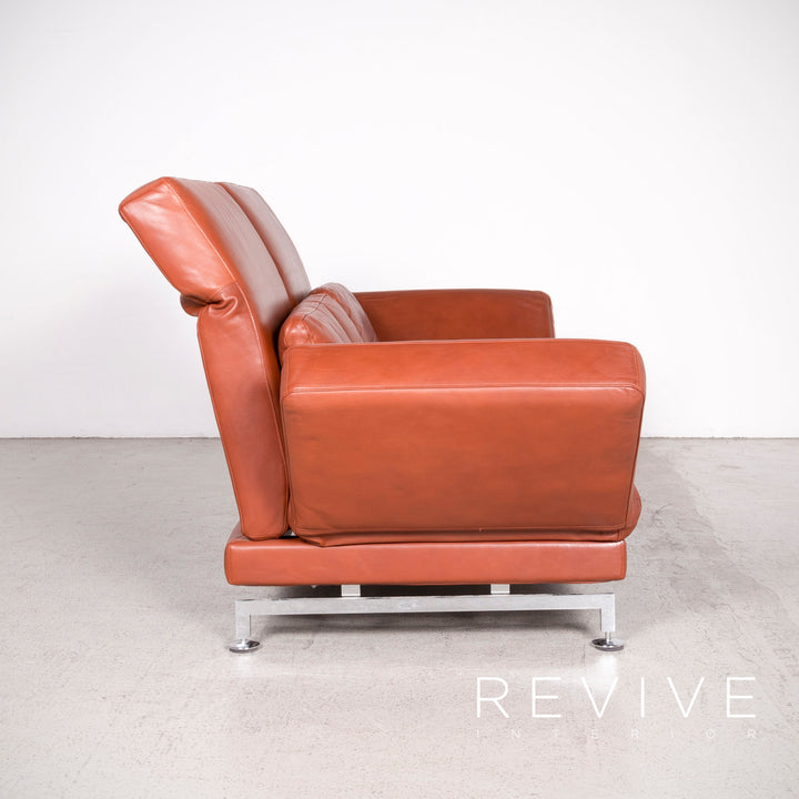 Brühl Moule Designer Leder Sofa Braun Echtleder Zweisitzer Couch Funktion Relax #8081