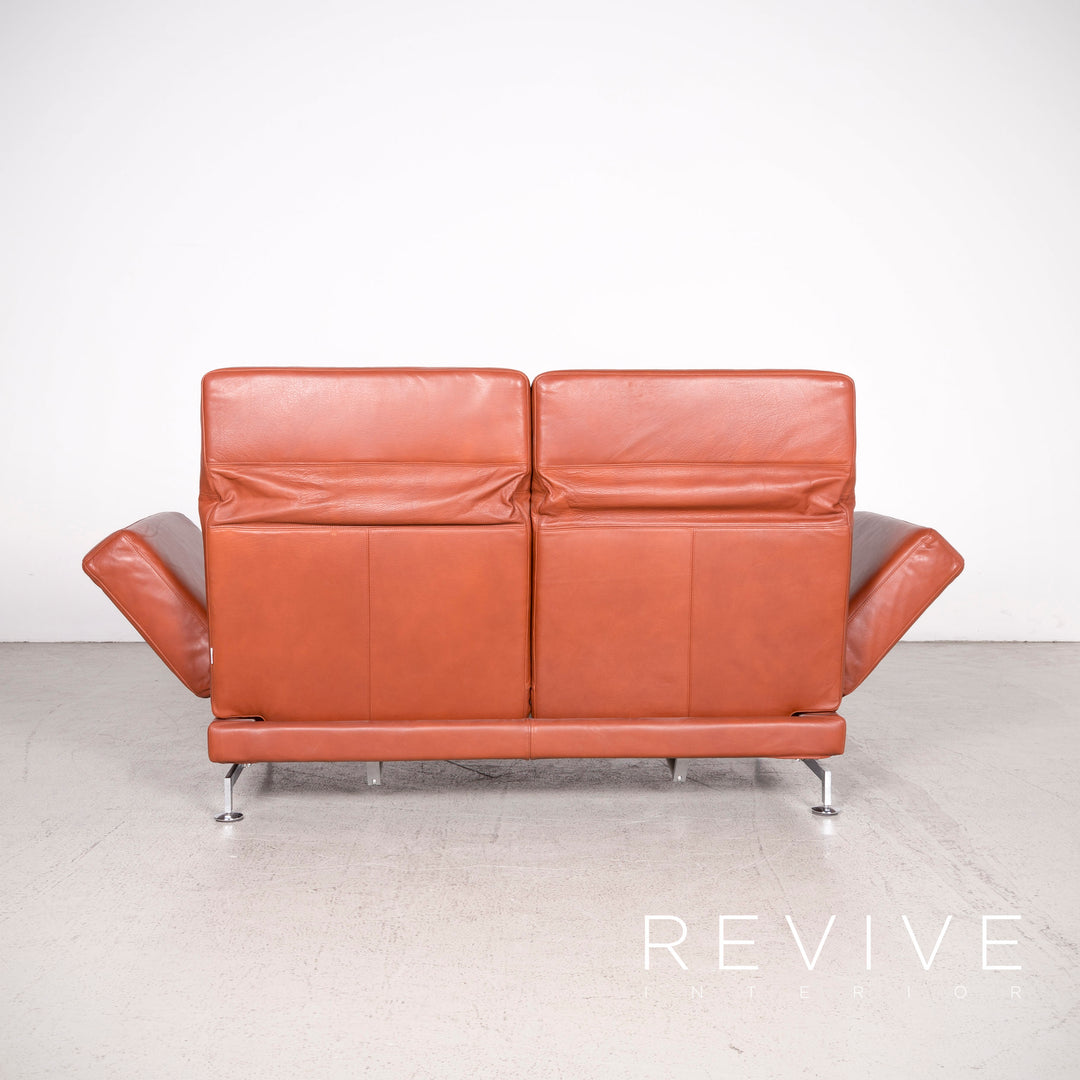 Brühl Moule Designer Leder Sofa Braun Echtleder Zweisitzer Couch Funktion Relax #8081