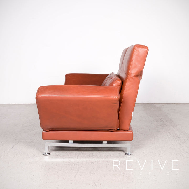 Brühl Moule Designer Leder Sofa Braun Echtleder Zweisitzer Couch Funktion Relax #8081