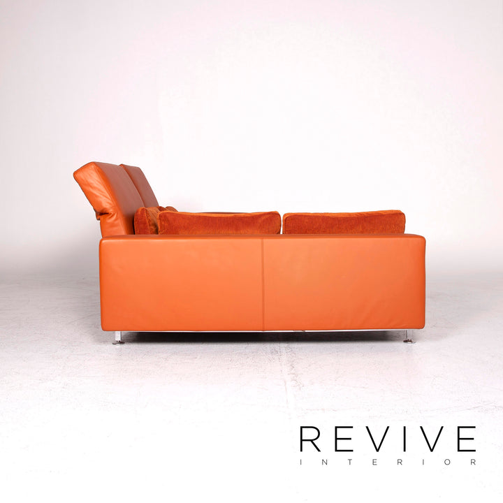 Brühl Moule Designer Leder Sofa Orange Ecksofa Funktion #8213