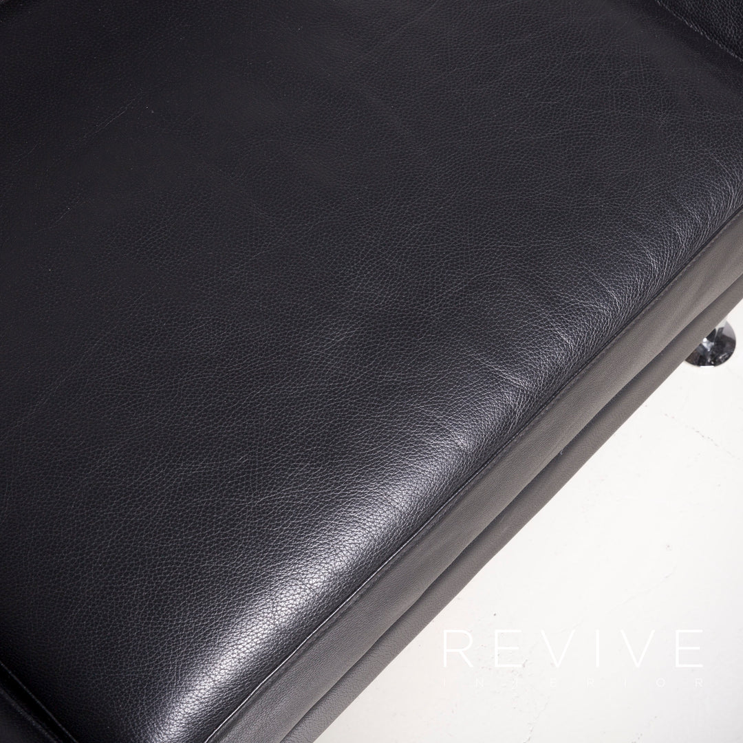 Brühl Moule Designer Leder Sofa Schwarz Echtleder Zweisitzer Couch Funktion #6988