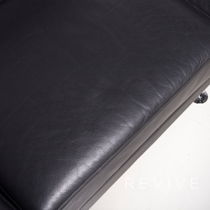 Brühl Moule Designer Leder Sofa Schwarz Echtleder Zweisitzer Couch Funktion #6988