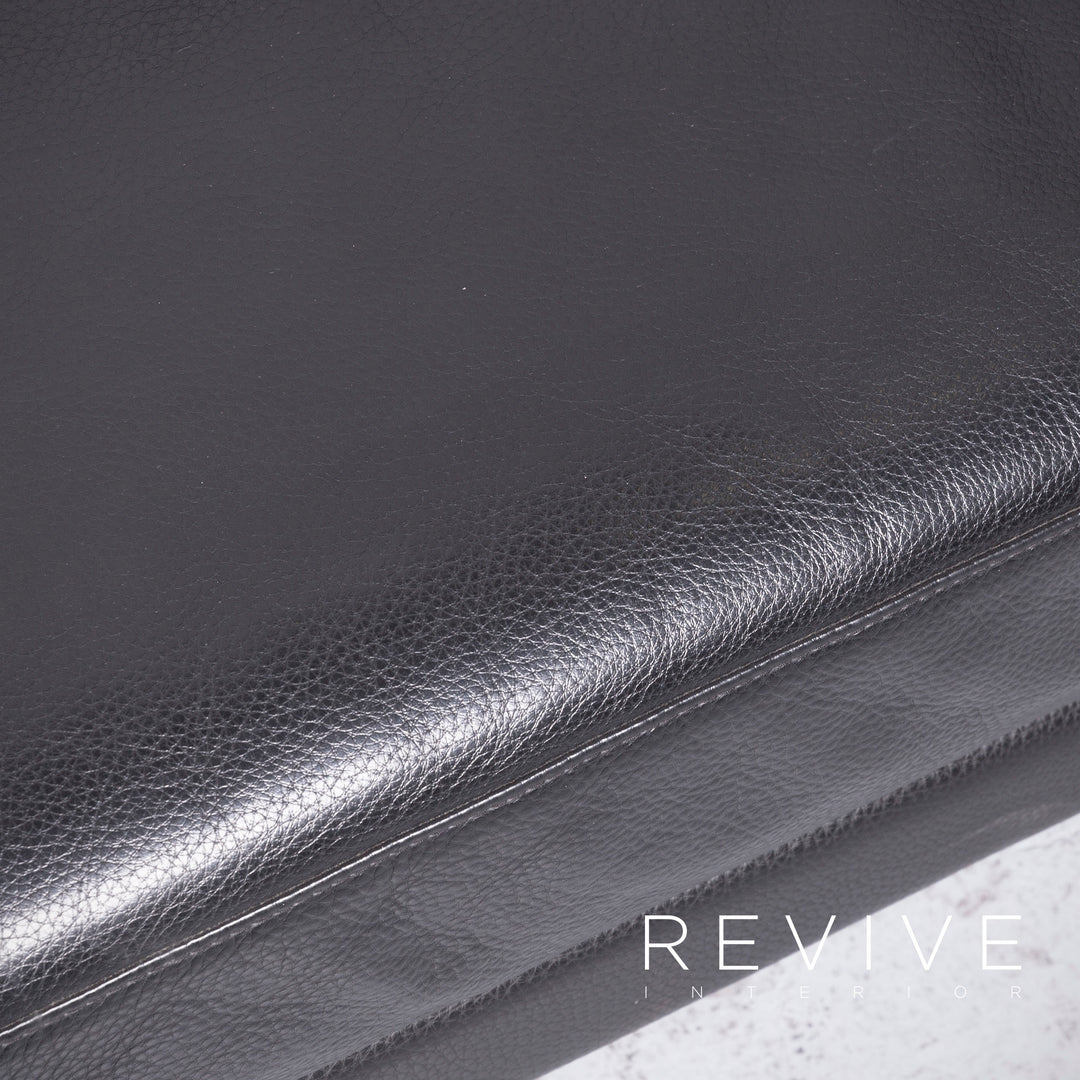 Brühl Moule Designer Leder Sofa Schwarz Echtleder Zweisitzer Couch Funktion #6889