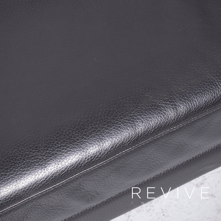 Brühl Moule Designer Leder Sofa Schwarz Echtleder Zweisitzer Couch Funktion #6889