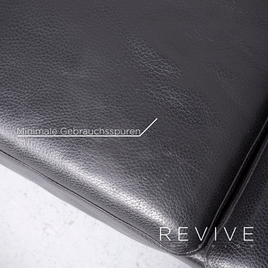 Brühl Moule Designer Leder Sofa Schwarz Echtleder Zweisitzer Couch Funktion #6889