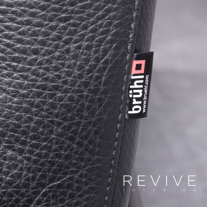 Brühl Moule Designer Leder Sofa Schwarz Echtleder Zweisitzer Couch Funktion #6889