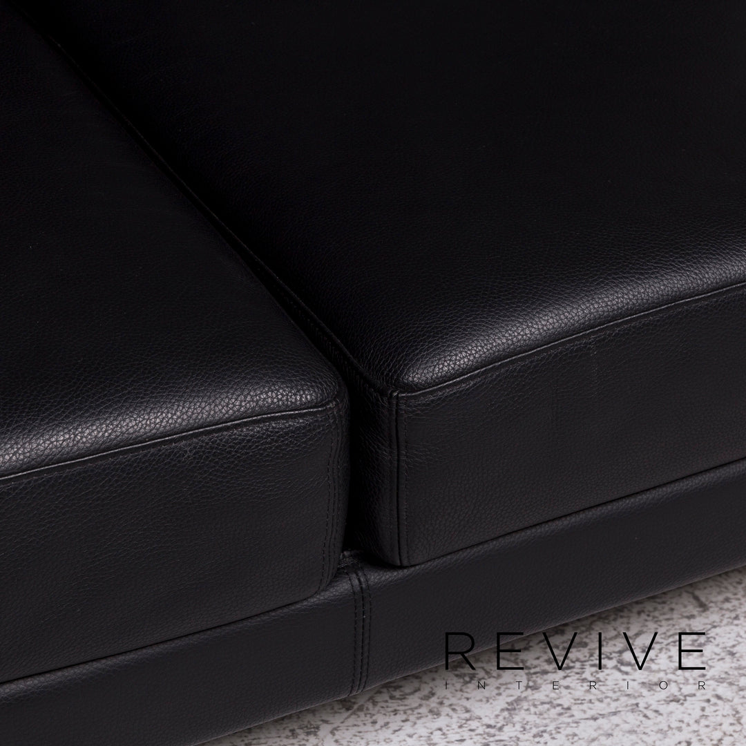 Brühl Moule Leder Sofa Schwarz Zweisitzer Relax Funktion Couch #10007