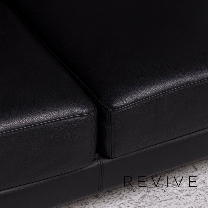 Brühl Moule Leder Sofa Schwarz Zweisitzer Relax Funktion Couch #10007