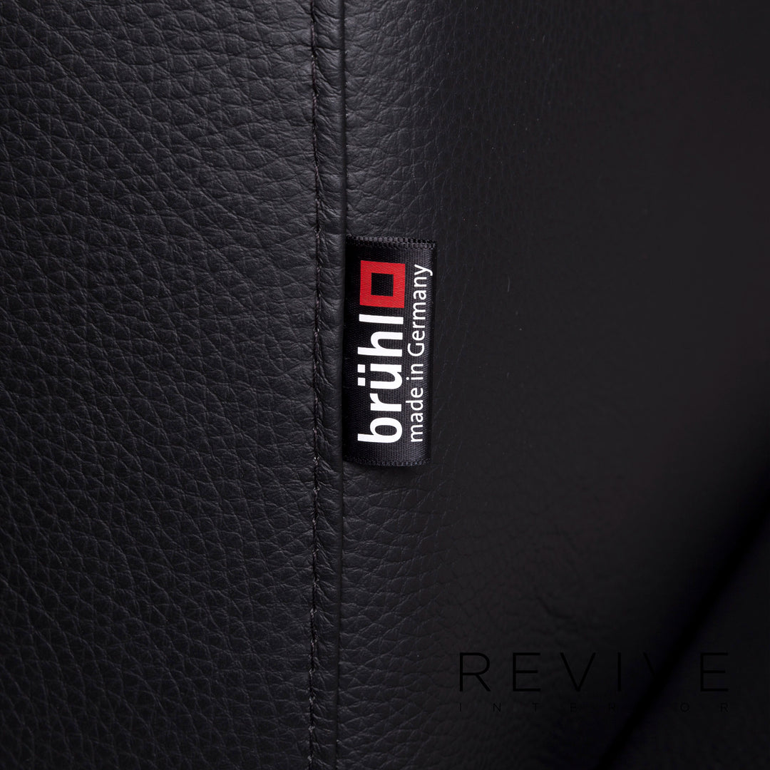 Brühl Moule Leder Sofa Schwarz Zweisitzer Relax Funktion Couch #10007