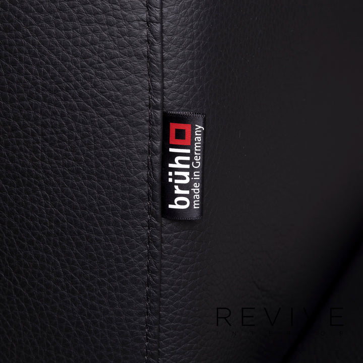 Brühl Moule Leder Sofa Schwarz Zweisitzer Relax Funktion Couch #10007