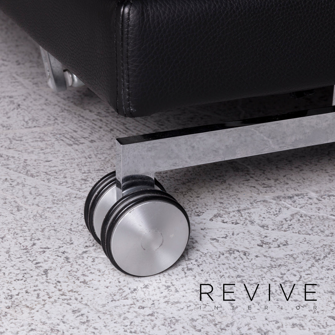 Brühl Moule Leder Sofa Schwarz Zweisitzer Relax Funktion Couch #10007