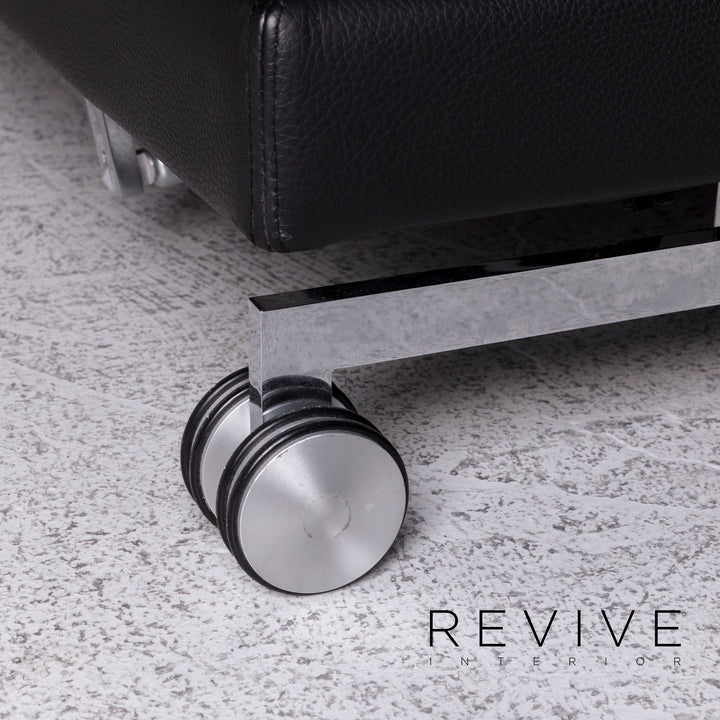 Brühl Moule Leder Sofa Schwarz Zweisitzer Relax Funktion Couch #10007