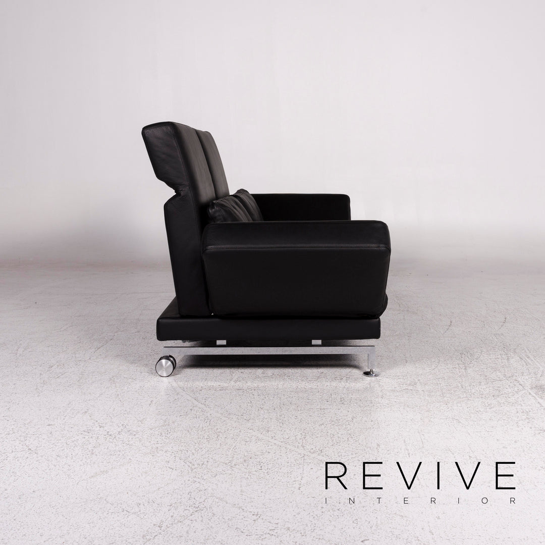Brühl Moule Leder Sofa Schwarz Zweisitzer Relax Funktion Couch #10007