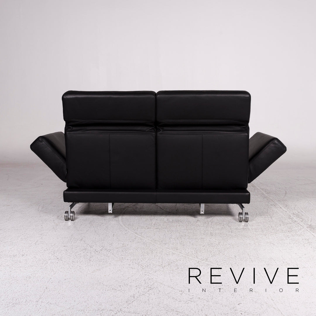 Brühl Moule Leder Sofa Schwarz Zweisitzer Relax Funktion Couch #10007