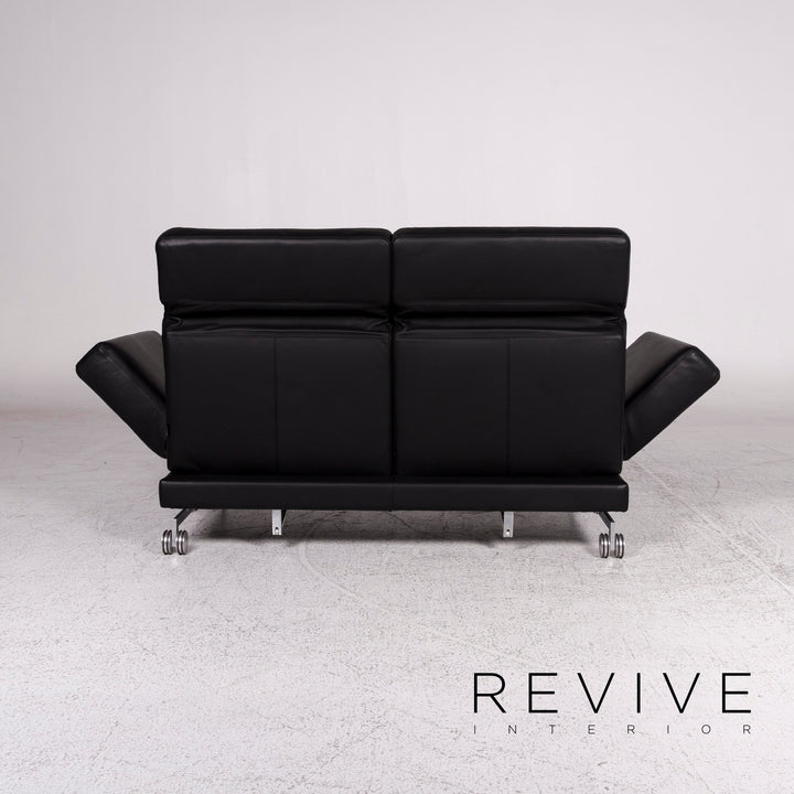 Brühl Moule Leder Sofa Schwarz Zweisitzer Relax Funktion Couch #10007