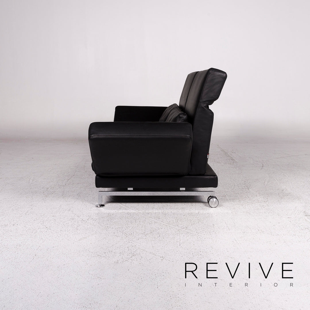 Brühl Moule Leder Sofa Schwarz Zweisitzer Relax Funktion Couch #10007