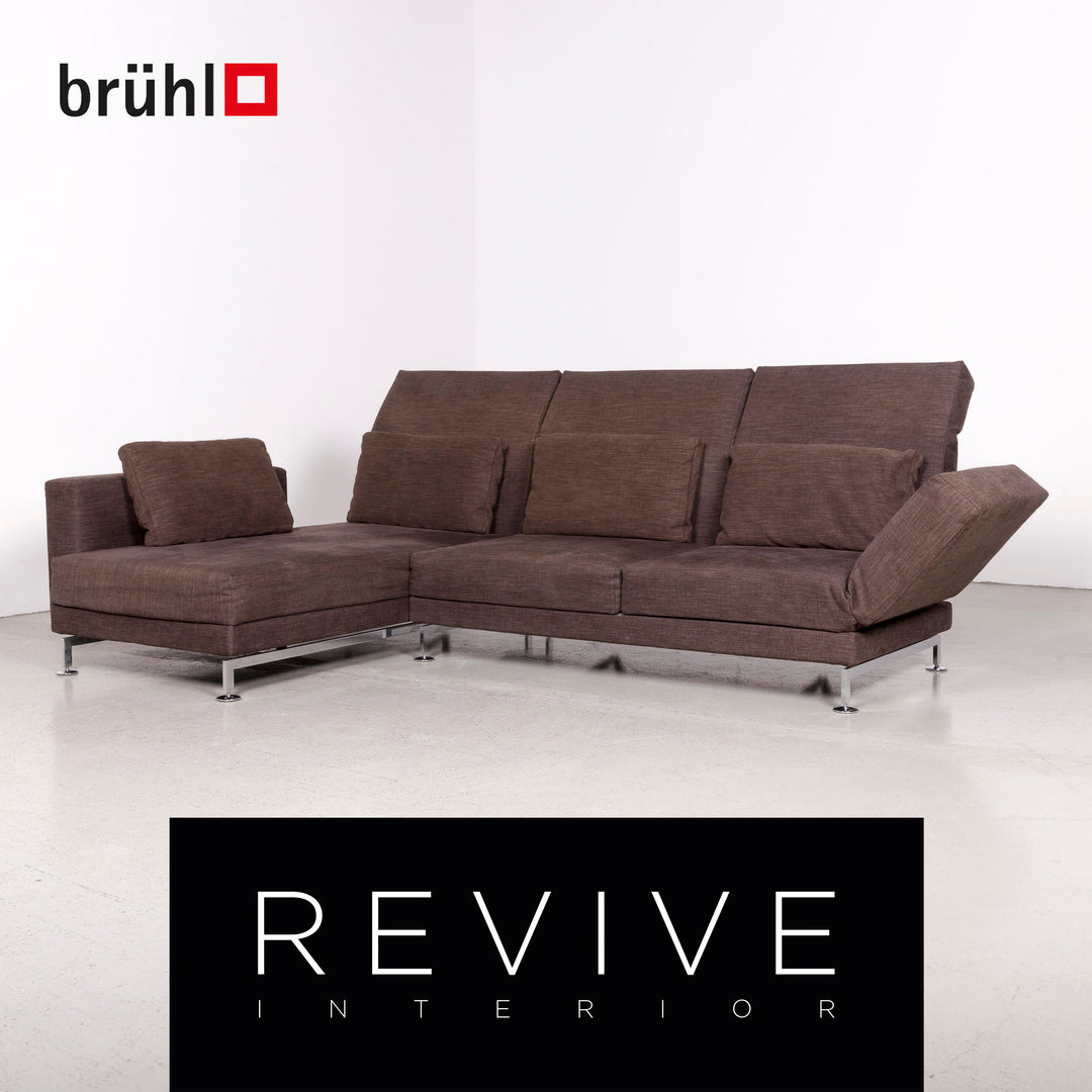 Brühl Moule Designer Stoff Ecksofa Braun Sofa Couch #7502