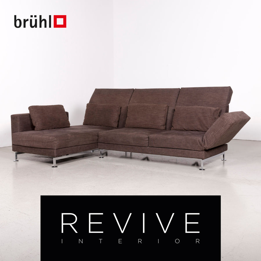 Brühl Moule Designer Stoff Ecksofa Braun Sofa Couch #7502