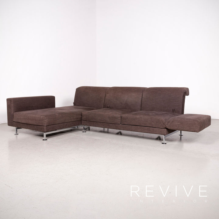 Brühl Moule Designer Stoff Ecksofa Braun Sofa Couch #7502