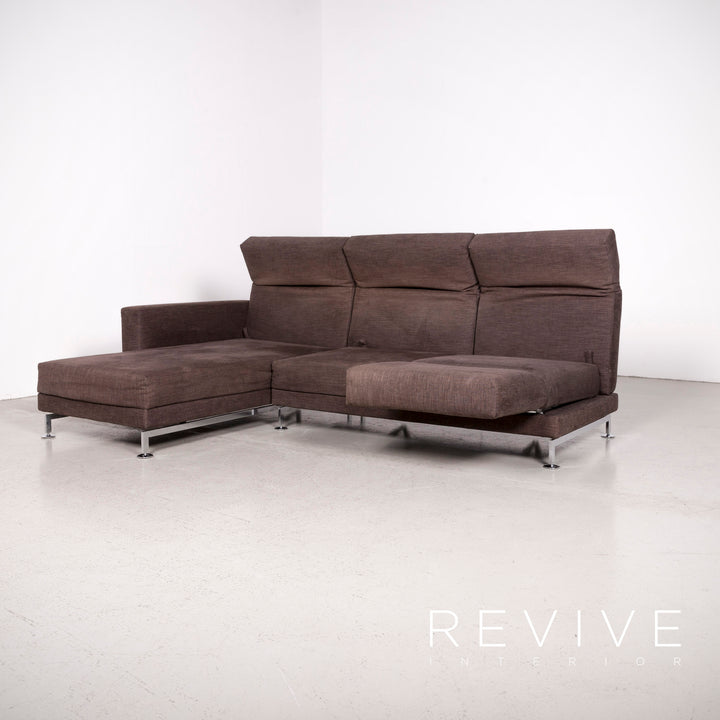 Brühl Moule Designer Stoff Ecksofa Braun Sofa Couch #7502