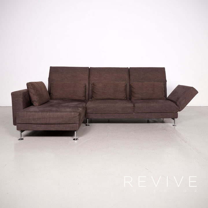 Brühl Moule Designer Stoff Ecksofa Braun Sofa Couch #7502