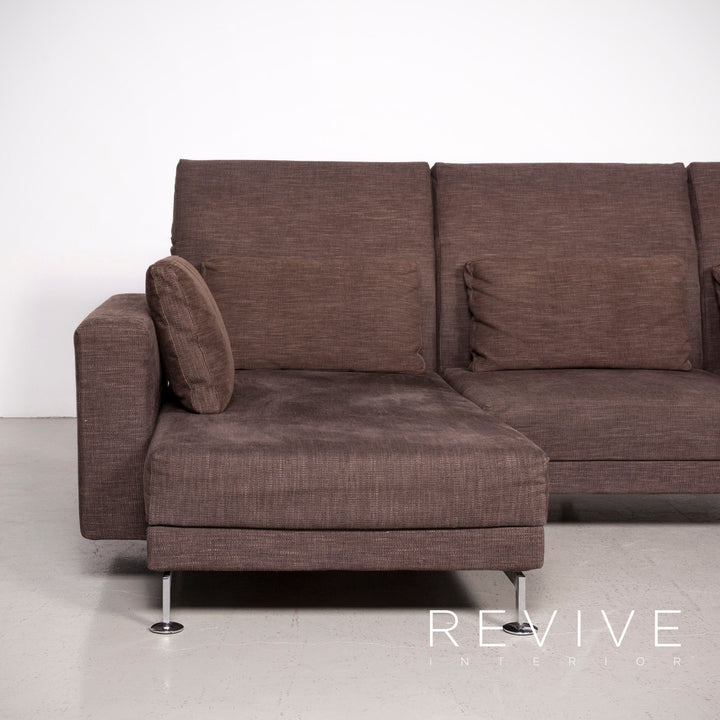 Brühl Moule Designer Stoff Ecksofa Hocker Garnitur Braun Sofa Couch #7727