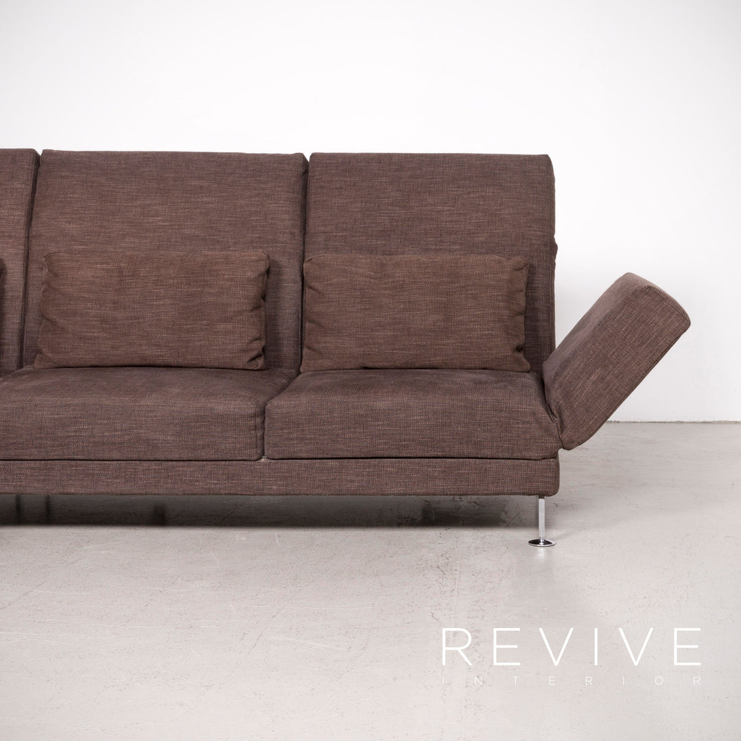 Brühl Moule Designer Stoff Ecksofa Hocker Garnitur Braun Sofa Couch #7727