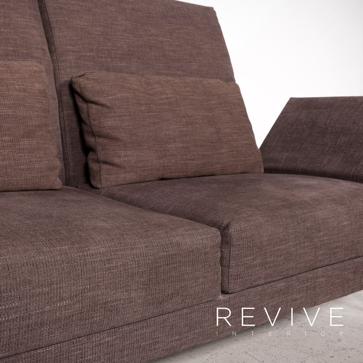 Brühl Moule Designer Stoff Ecksofa Hocker Garnitur Braun Sofa Couch #7727