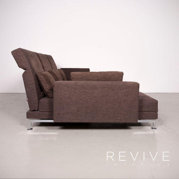 Brühl Moule Designer Stoff Ecksofa Hocker Garnitur Braun Sofa Couch #7727