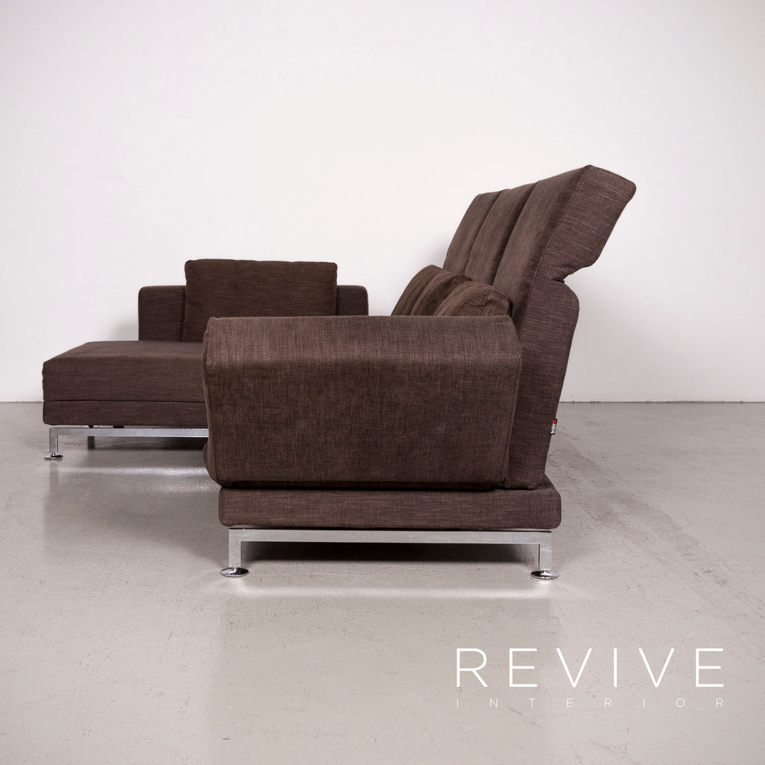 Brühl Moule Designer Stoff Ecksofa Braun Sofa Couch #7502