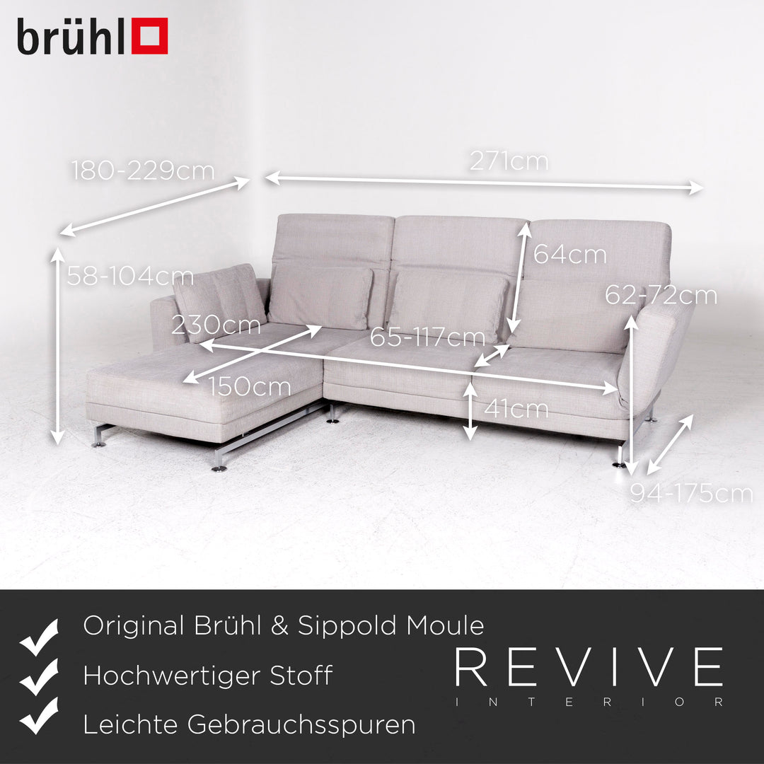 Brühl Moule Stoff Ecksofa Grau Couch #8370
