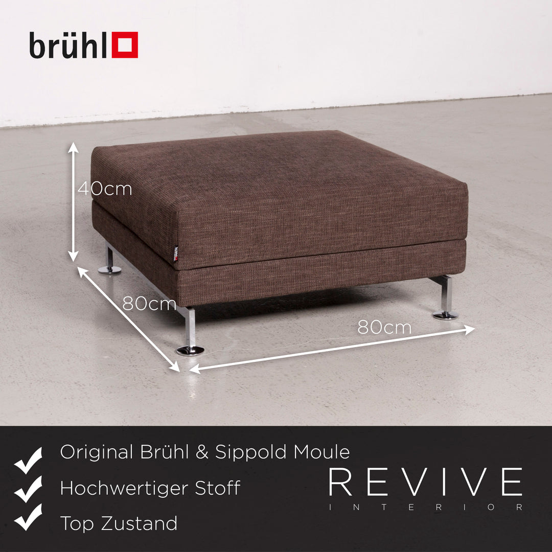 Brühl Moule Designer Stoff Ecksofa Hocker Garnitur Braun Sofa Couch #7727