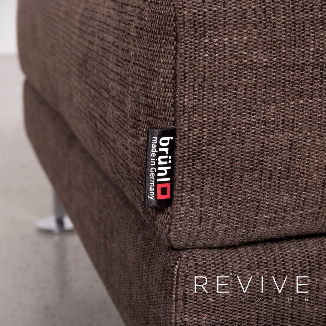 Brühl Moule Designer Stoff Hocker Braun #7503